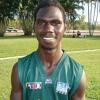 MADE HISTORY: James Puautjimi, a Tiwi man, became the first NT Thunder player to win a NAB Rising Star nomination in the Queensland Australian Football League for his efforts against Southport in Round 1.