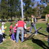 Auskick Coach Ben showing the kids how its done!
