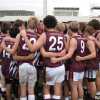 Under 15 half time huddle