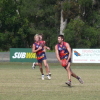Nat looks upfield for a team mate