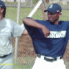 Pitching Coach, CJ working with a pitcher