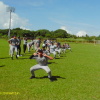 Players doing dynamic stretching