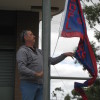 Life Memeber Andy Barret Unfurls the flag