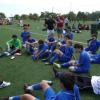 The Under 15 team takes a break at the 2010 Manchester United Premier Cup