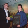 Tinks presenting Stewy with Goalkicker Award, 2003