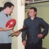 Brad Herd receiving the Best Rookie Award from Tim Shaw, 2003