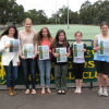 Milestone players with their certificates