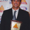 Aaron Jaques with his Hall of Fame plaque