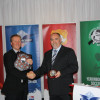 Jim Wilson accepts the shield for AA Men Div.3 minor premiers, Robertson - Burrawang Rovers