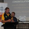 Daniel Hughes from the Narrabri Eagles accepting the 2014 TAFL Volunteer of the Year award
