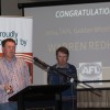 Warren Redhead accepting the 2014 TAFL Golden Whistle