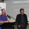 Andrew George from the Gunnedah Bulldogs accepting the 2014 Tony Gillies Medal