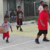Pick and roll! What Loko (grey shirt) lacks in height he makes up, and then some, in hustle and high spirits.