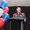 TRFM Gippsland League chair Greg Maidment welcomes to the crowd.