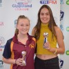 17-and-under best-and-fairest runner-up Samantha Waters of Moe and winner Layla Simmons of Sale.