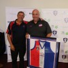 TRFM Gippsland League chair Greg Maidment with TRFM General Manager Grant Johnstone