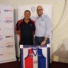 TRFM Gippsland League chair Greg Maidment with AGA General Manager Employment, Development and Projects Anthony Magnuson