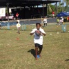 A kid playing the star passing game