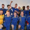 The victorious Blenheim Valley United side enjoy the feeling of winning the Knockout Cup. 