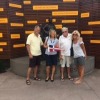 Club members Greg Mellen, Jane Morehen, Robin Warlond and Jenny Nelson hold the Burgee at Refcliffe 