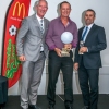 Buderim FC President Ian Marks accepting the Champion Club award on behalf of Buderim FC
