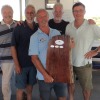 Commodore Richard Lowe after presenting the Trophy to DreamCatcher and crew