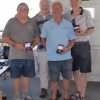 QCYC Commodore with placegetters Chris Laker 2nd, Ian Staley 1st and Tom Hinton 3rd
