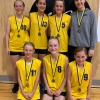 U14 Girls Gold Flames Back: Abby Thompson, Chelsea Ryan, Macey Griffith, Felicity Clayton (coach) Front: Lilly Clifford-Finch, Indi Lawrence, Maddison Harrold. 