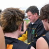 Mick Souter in the huddle