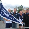 Dale, Simmo and Willo looking proud at the flag raising with Roger Gwynne Rd1 v Bunyip