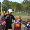 2010 Brisbane Lion Travis Johnstone with some young eagles