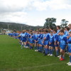 Lindisfarne players lined up ready for the Anzac Day tribute