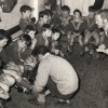 Frank Tilley addresses the team before the start of the 1970 under 10 Grand Final.