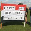 The banner created by the Cowwarr Football Netball Club in honour of Saints lifetime member Stephanie O'Brien