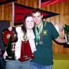 Kate Sporer &Nathan Muhovics - the Best and Fairest winners of the A grade Netball and Football trophies