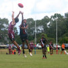 Flying high for the ball, Queensland v NT.