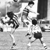 Gunnedah ruckman Mike Dwyer in action against Tamworth.  Dated 1982, courtesy of the Northern Daily Leader.