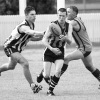 Action from August 1999 involving the Courthouse Eagles and possibly the Prime Magpies. Courtesy of the Northern Daily Leader.