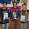 Football rising star award nominees Josh Hopkins (Korumburra-Bena), Jack Taylor (Phillip Island), winner Johan Van Zanen (Phillip Island), Mitchell Green (Stony Creek) and Ethan Park (Fish Creek)