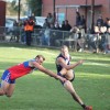 Warragul's Brad Scalzo attempts a smother
