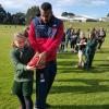 Heritier Lumumba showing young fans how it's done at the Leongatha Primary School Superclinic.