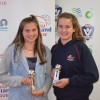 13-and-under best-and-fairest Stacey Gilliam of Leongatha and runner-up Paris Dunkley of Bairnsdale.