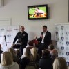 MC Brenton Wight interviews three-time AFL premiership player Cameron Mooney.