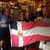 PC Bob McGregor and David Wallace at the Seven Stars Pub in Falmouth UK