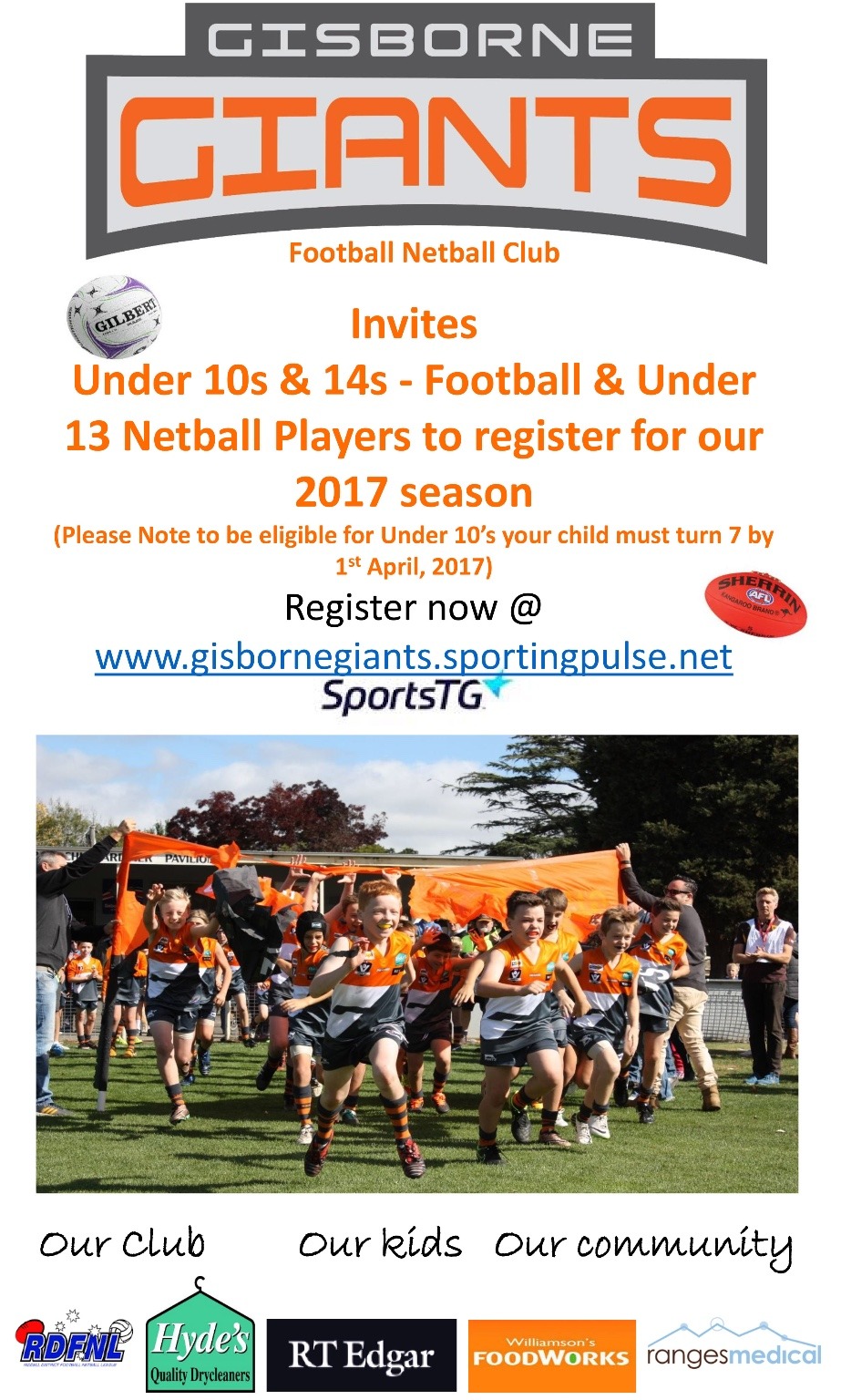 Registration Flyer - Gisborne Giants - GameDay