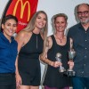 Female Player of the Year - Top 3 (from left to right): Michelle Cerda - Caloundra FC, Samara Christmas - Buderim FC, Danielle Bishop-Kinlyside - Noosa FC (Winner) with McDonald's Licensee Representative Tim Banks