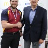 Rex Hartley Medal reserves best and fairest James Heslop (Moe) with three-time Trood Award and Rodda Medal winner John Gallus