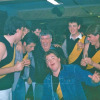 Thirds players enjoy the moment in the club rooms with coach Bernie Andrews