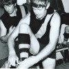Peter (Pud) Northe does up his laces prior to a match in 1972